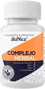Frasco de Bionica, suplemento alimenticio en cápsulas de origen vegetal disponible en México