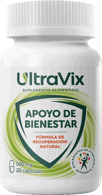 Frasco de Ultravix, suplemento alimenticio en cápsulas con fibra de judía blanca e inulina disponible en México